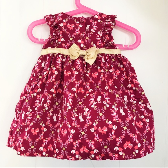 Gymboree | Burgundy Fox & Bunny Party Dress - Picture 2 of 6